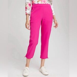 Chico's by Zenergy Women's Fuchsia Pink UPF Bungee Ankle Crop Pants Size S/6
